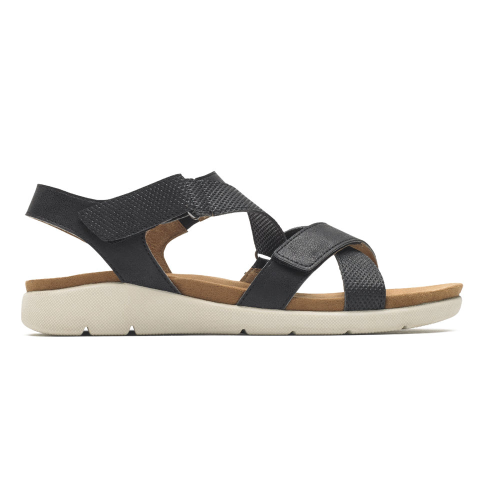 Rockport Womens Eileen X-Strap - Sandals Black - IJY580469